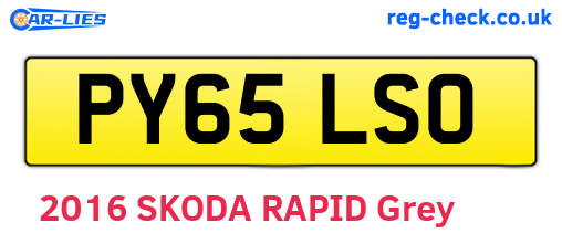 PY65LSO are the vehicle registration plates.