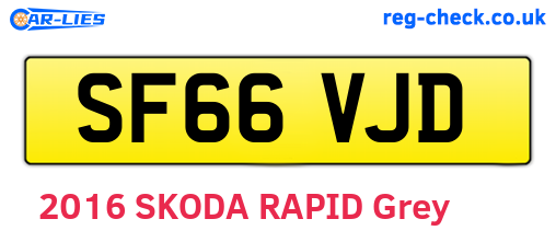 SF66VJD are the vehicle registration plates.
