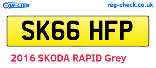 SK66HFP are the vehicle registration plates.