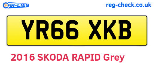 YR66XKB are the vehicle registration plates.
