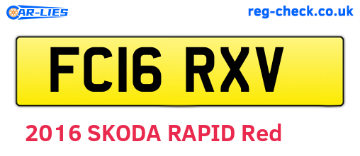 FC16RXV are the vehicle registration plates.