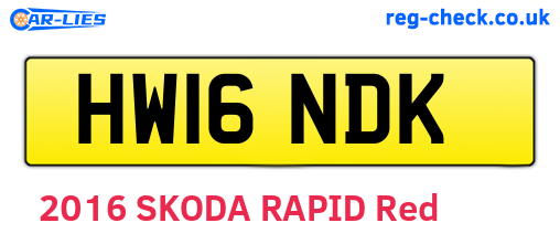 HW16NDK are the vehicle registration plates.