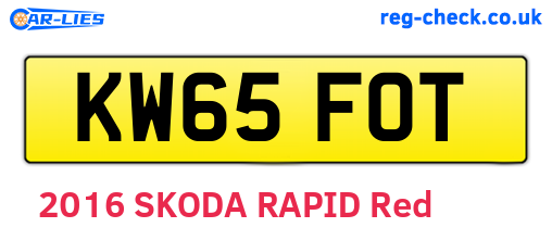 KW65FOT are the vehicle registration plates.