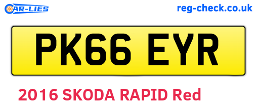 PK66EYR are the vehicle registration plates.