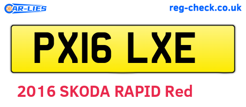 PX16LXE are the vehicle registration plates.