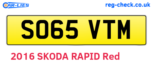 SO65VTM are the vehicle registration plates.