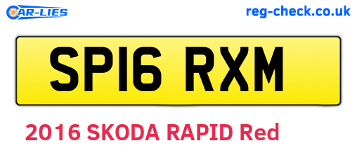 SP16RXM are the vehicle registration plates.