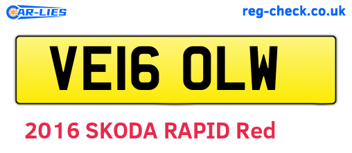 VE16OLW are the vehicle registration plates.