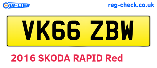 VK66ZBW are the vehicle registration plates.