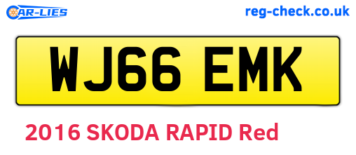 WJ66EMK are the vehicle registration plates.