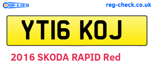 YT16KOJ are the vehicle registration plates.