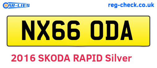 NX66ODA are the vehicle registration plates.