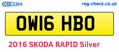 OW16HBO are the vehicle registration plates.