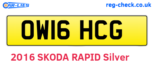 OW16HCG are the vehicle registration plates.