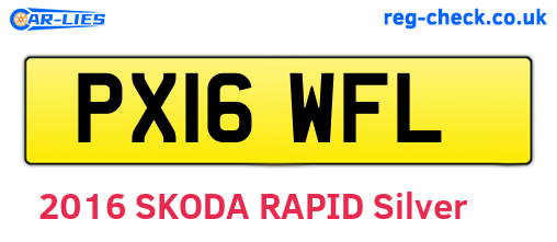 PX16WFL are the vehicle registration plates.