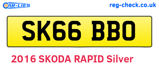 SK66BBO are the vehicle registration plates.