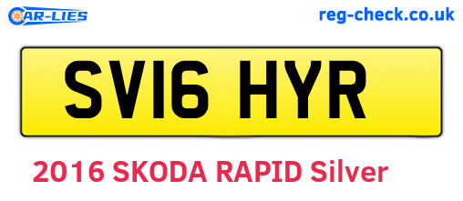 SV16HYR are the vehicle registration plates.