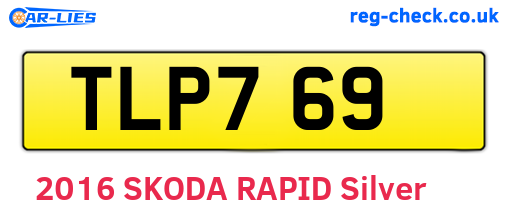 TLP769 are the vehicle registration plates.