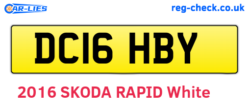 DC16HBY are the vehicle registration plates.