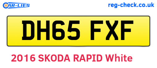 DH65FXF are the vehicle registration plates.
