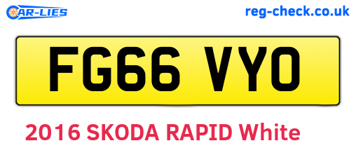FG66VYO are the vehicle registration plates.