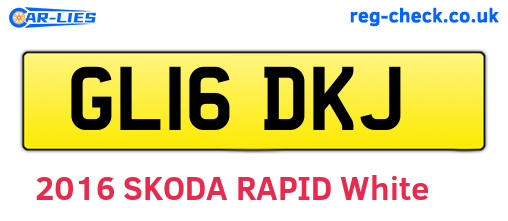 GL16DKJ are the vehicle registration plates.