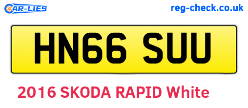 HN66SUU are the vehicle registration plates.