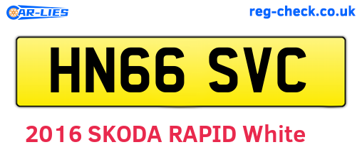 HN66SVC are the vehicle registration plates.
