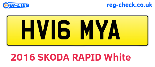 HV16MYA are the vehicle registration plates.