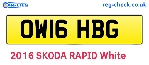 OW16HBG are the vehicle registration plates.