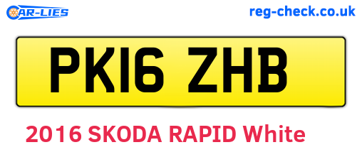 PK16ZHB are the vehicle registration plates.