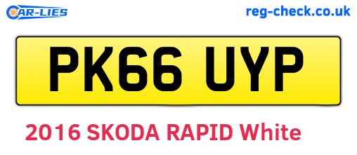 PK66UYP are the vehicle registration plates.