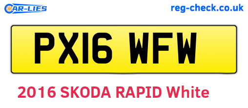 PX16WFW are the vehicle registration plates.