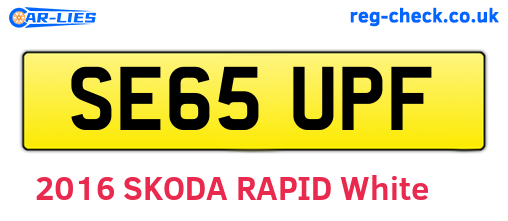 SE65UPF are the vehicle registration plates.