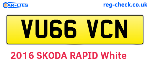 VU66VCN are the vehicle registration plates.