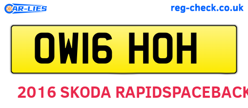 OW16HOH are the vehicle registration plates.