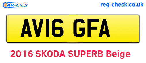 AV16GFA are the vehicle registration plates.