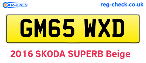 GM65WXD are the vehicle registration plates.