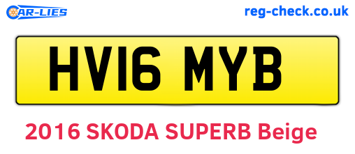 HV16MYB are the vehicle registration plates.