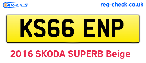 KS66ENP are the vehicle registration plates.