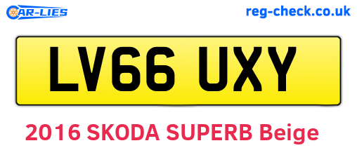 LV66UXY are the vehicle registration plates.