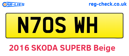 N70SWH are the vehicle registration plates.