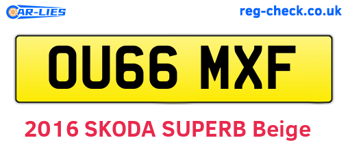 OU66MXF are the vehicle registration plates.