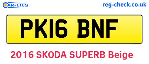 PK16BNF are the vehicle registration plates.