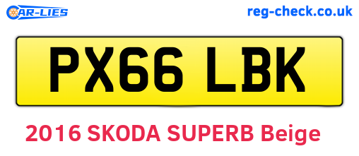 PX66LBK are the vehicle registration plates.