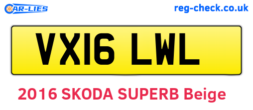VX16LWL are the vehicle registration plates.