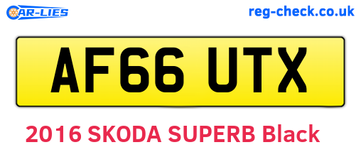 AF66UTX are the vehicle registration plates.