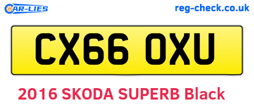 CX66OXU are the vehicle registration plates.