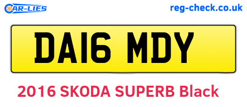 DA16MDY are the vehicle registration plates.