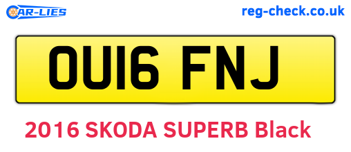 OU16FNJ are the vehicle registration plates.